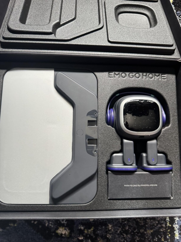 EMO Robot inside official foam packaging